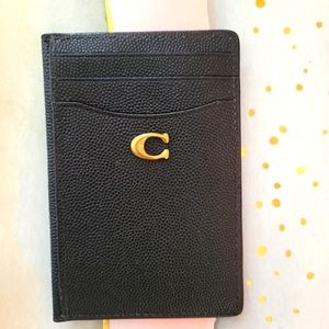 Coach Grained Leather Card Holder